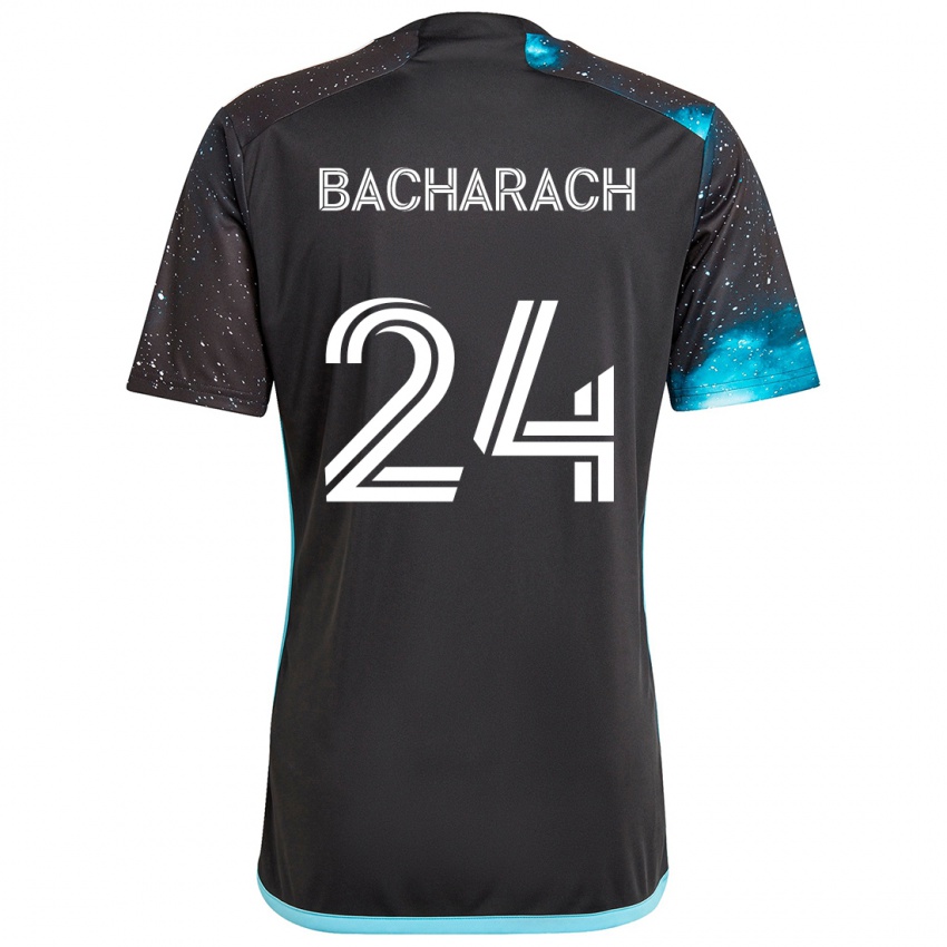 Niño Camiseta Hugo Bacharach #24 Azul Negro 1ª Equipación 2024/25 La Camisa Perú