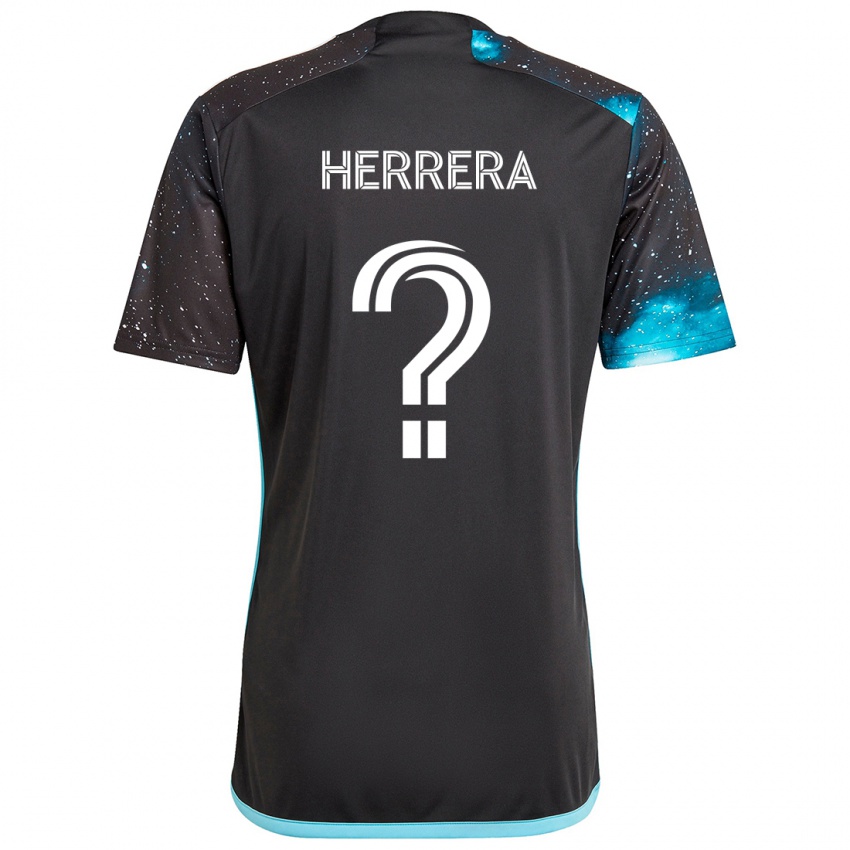 Niño Camiseta Oscar Herrera #0 Azul Negro 1ª Equipación 2024/25 La Camisa Perú