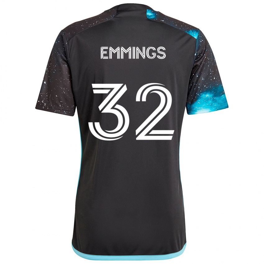 Niño Camiseta Fred Emmings #32 Azul Negro 1ª Equipación 2024/25 La Camisa Perú