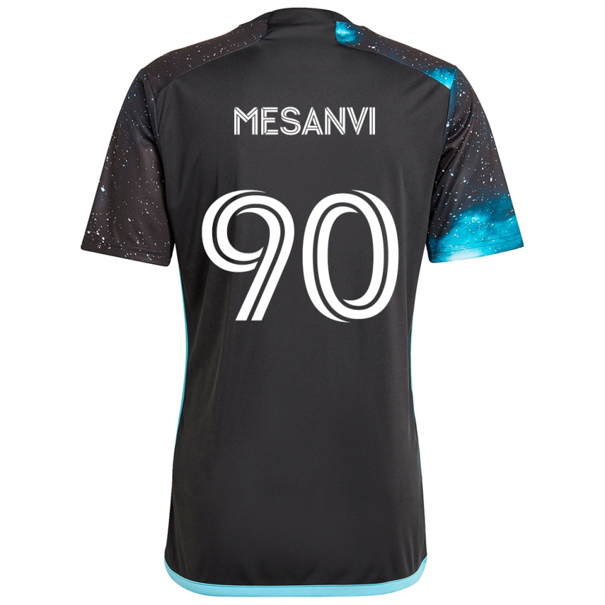 Niño Camiseta Loïc Mesanvi #90 Azul Negro 1ª Equipación 2024/25 La Camisa Perú