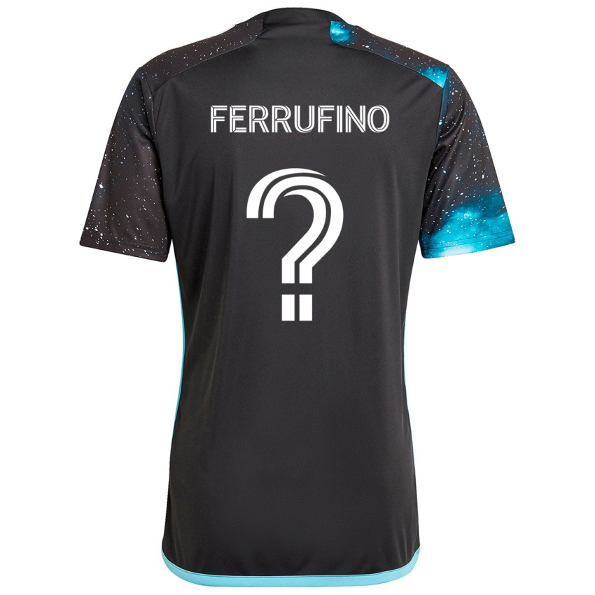 Niño Camiseta William Ferrufino #0 Azul Negro 1ª Equipación 2024/25 La Camisa Perú