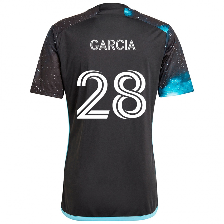 Niño Camiseta Mender García #28 Azul Negro 1ª Equipación 2024/25 La Camisa Perú