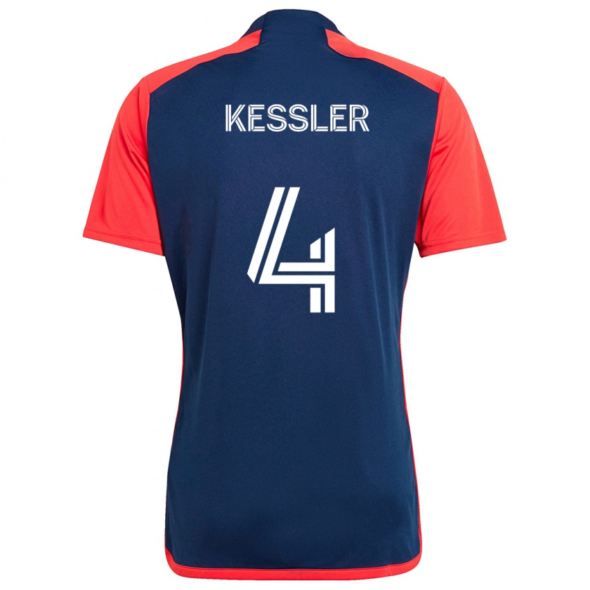 Niño Camiseta Henry Kessler #4 Azul Rojo 1ª Equipación 2024/25 La Camisa Perú