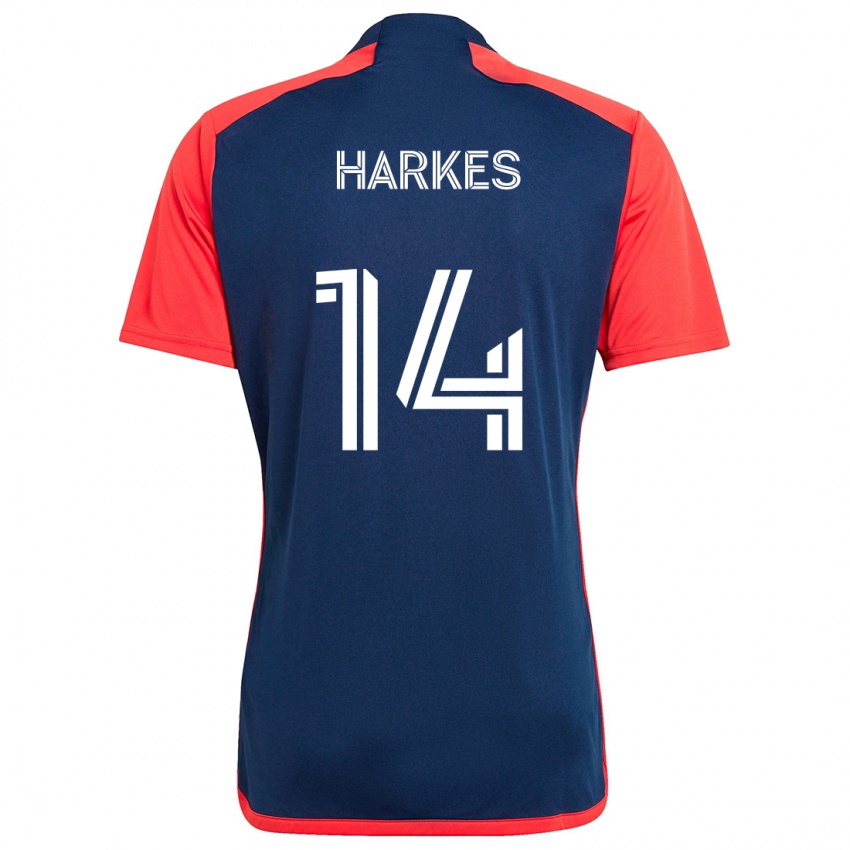 Niño Camiseta Ian Harkes #14 Azul Rojo 1ª Equipación 2024/25 La Camisa Perú