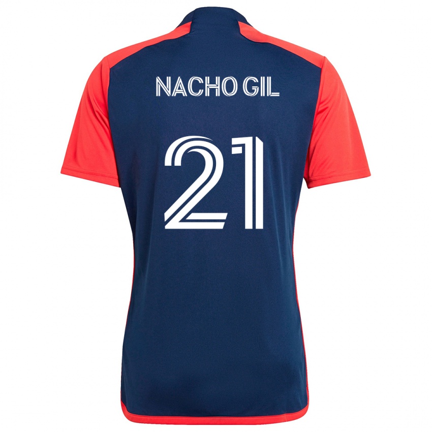 Niño Camiseta Nacho Gil #21 Azul Rojo 1ª Equipación 2024/25 La Camisa Perú