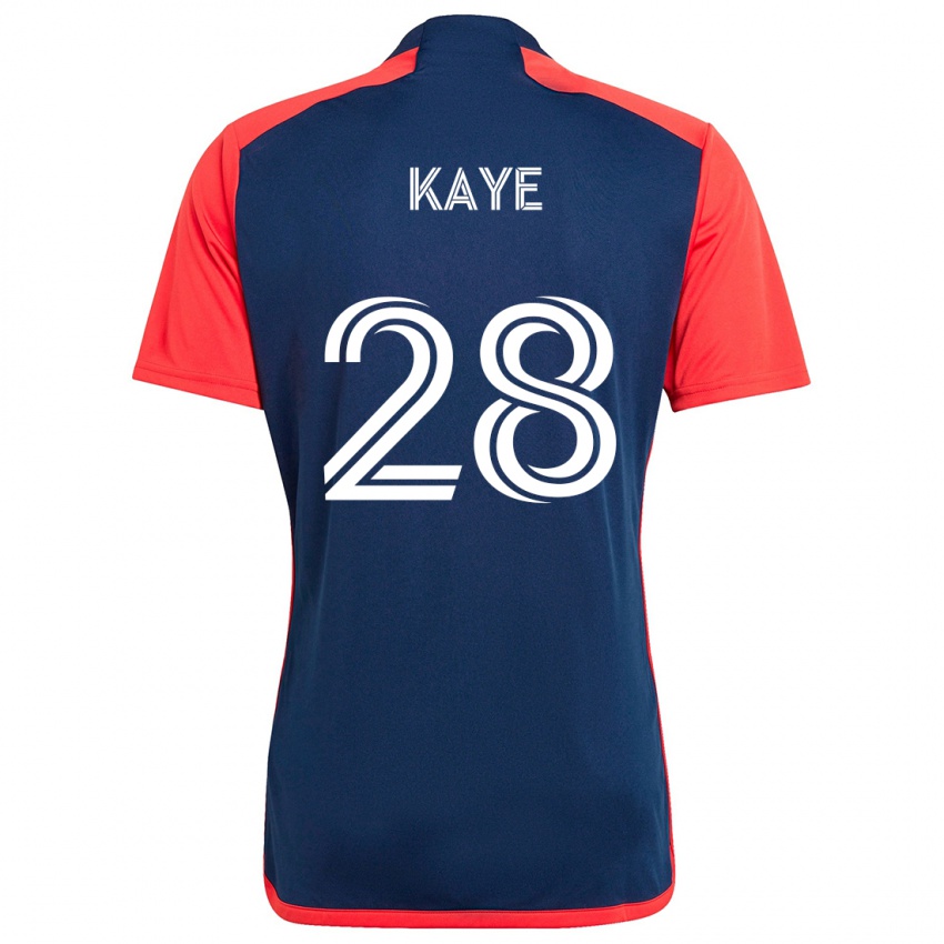 Niño Camiseta Mark-Anthony Kaye #28 Azul Rojo 1ª Equipación 2024/25 La Camisa Perú