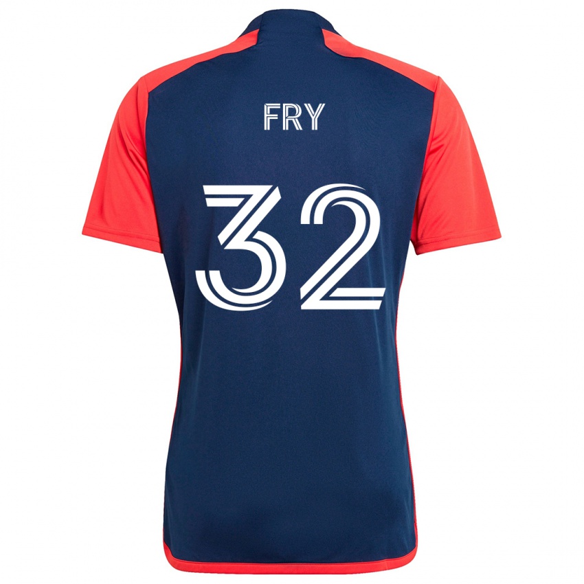 Niño Camiseta Malcolm Fry #32 Azul Rojo 1ª Equipación 2024/25 La Camisa Perú