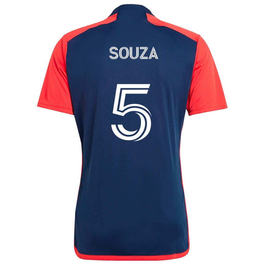 Niño Camiseta Victor Souza #5 Azul Rojo 1ª Equipación 2024/25 La Camisa Perú