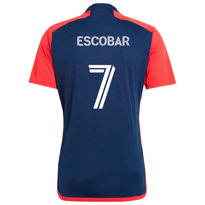 Niño Camiseta Olger Escobar #7 Azul Rojo 1ª Equipación 2024/25 La Camisa Perú