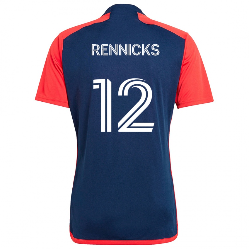 Niño Camiseta Justin Rennicks #12 Azul Rojo 1ª Equipación 2024/25 La Camisa Perú