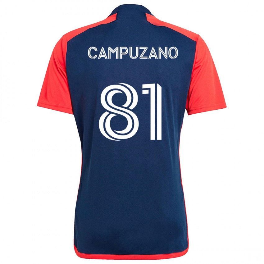 Niño Camiseta Nico Campuzano #81 Azul Rojo 1ª Equipación 2024/25 La Camisa Perú