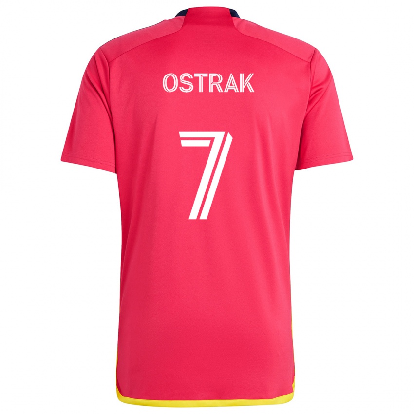 Niño Camiseta Tomás Ostrák #7 Rojo Azul 1ª Equipación 2024/25 La Camisa Perú