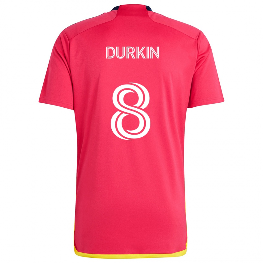 Niño Camiseta Chris Durkin #8 Rojo Azul 1ª Equipación 2024/25 La Camisa Perú