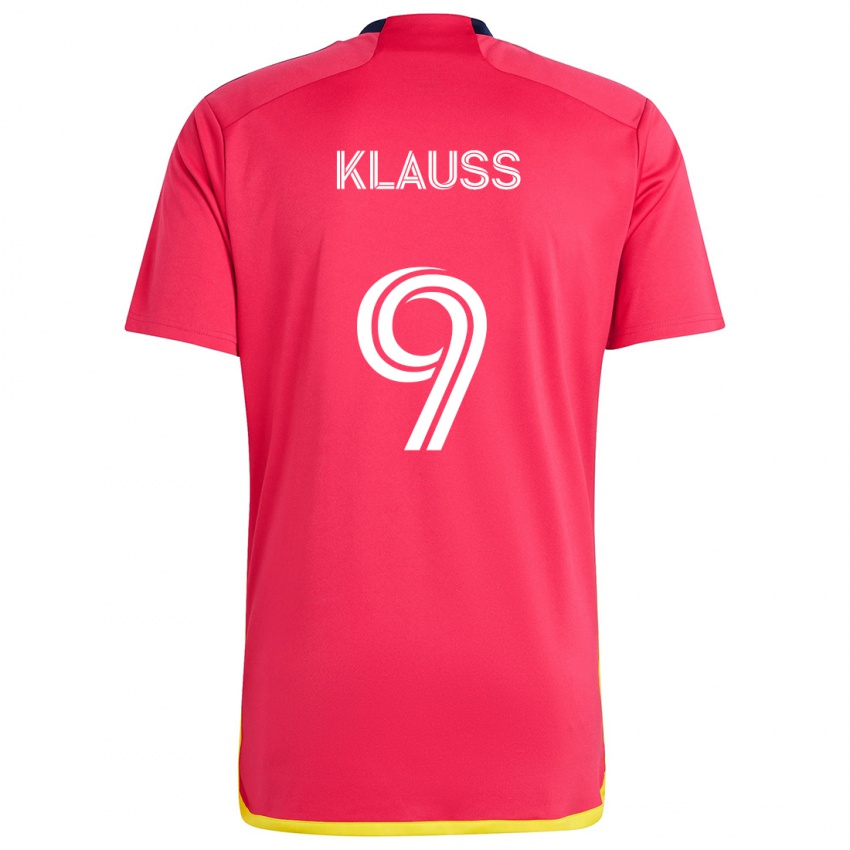 Niño Camiseta João Klauss #9 Rojo Azul 1ª Equipación 2024/25 La Camisa Perú