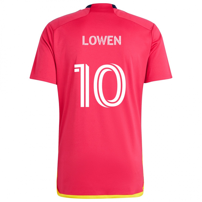 Niño Camiseta Eduard Löwen #10 Rojo Azul 1ª Equipación 2024/25 La Camisa Perú