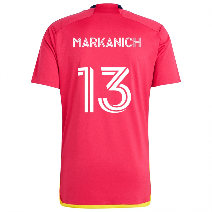 Niño Camiseta Anthony Markanich #13 Rojo Azul 1ª Equipación 2024/25 La Camisa Perú