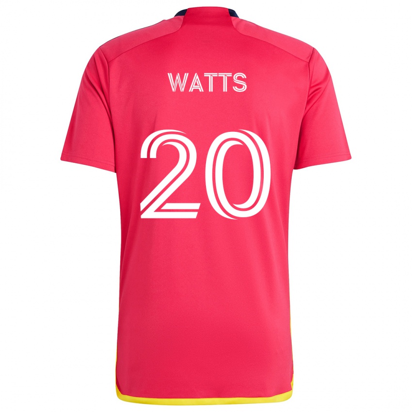 Niño Camiseta Akil Watts #20 Rojo Azul 1ª Equipación 2024/25 La Camisa Perú