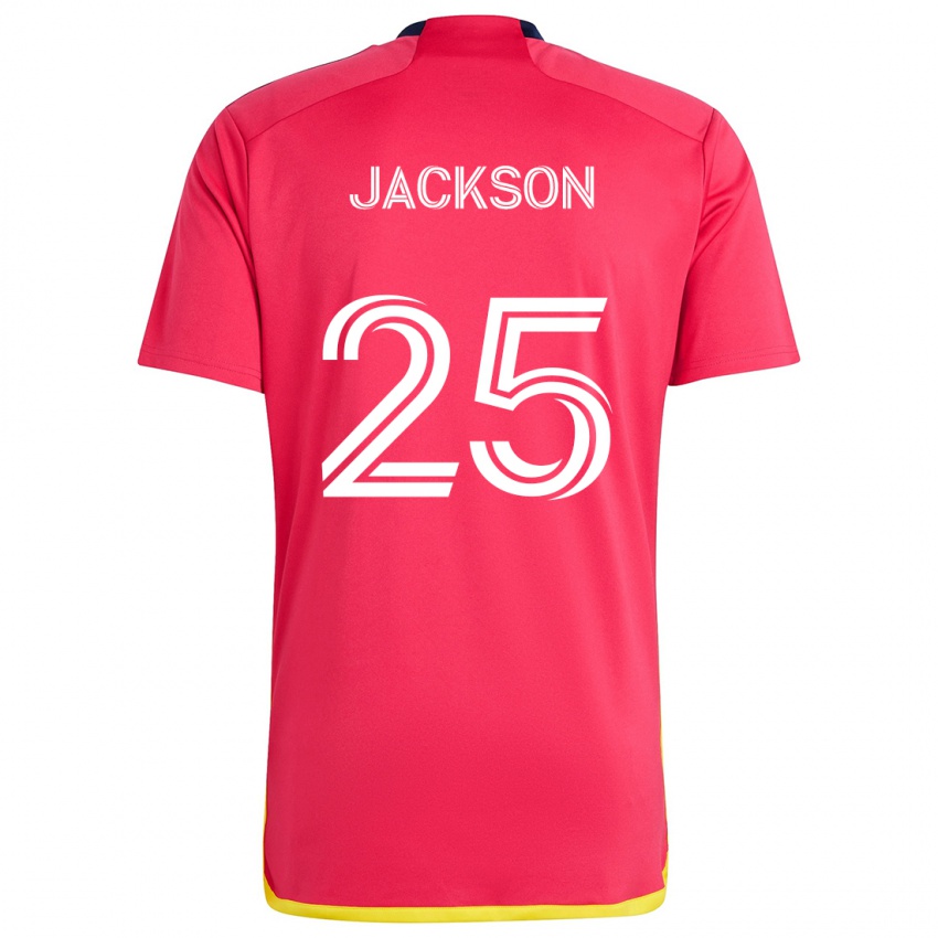 Niño Camiseta Aziel Jackson #25 Rojo Azul 1ª Equipación 2024/25 La Camisa Perú