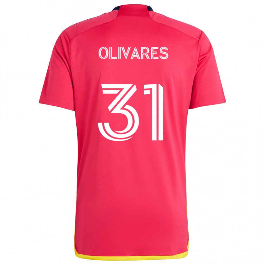 Niño Camiseta Christian Olivares #31 Rojo Azul 1ª Equipación 2024/25 La Camisa Perú