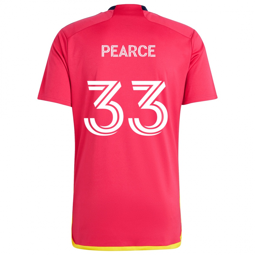 Niño Camiseta Tyson Pearce #33 Rojo Azul 1ª Equipación 2024/25 La Camisa Perú