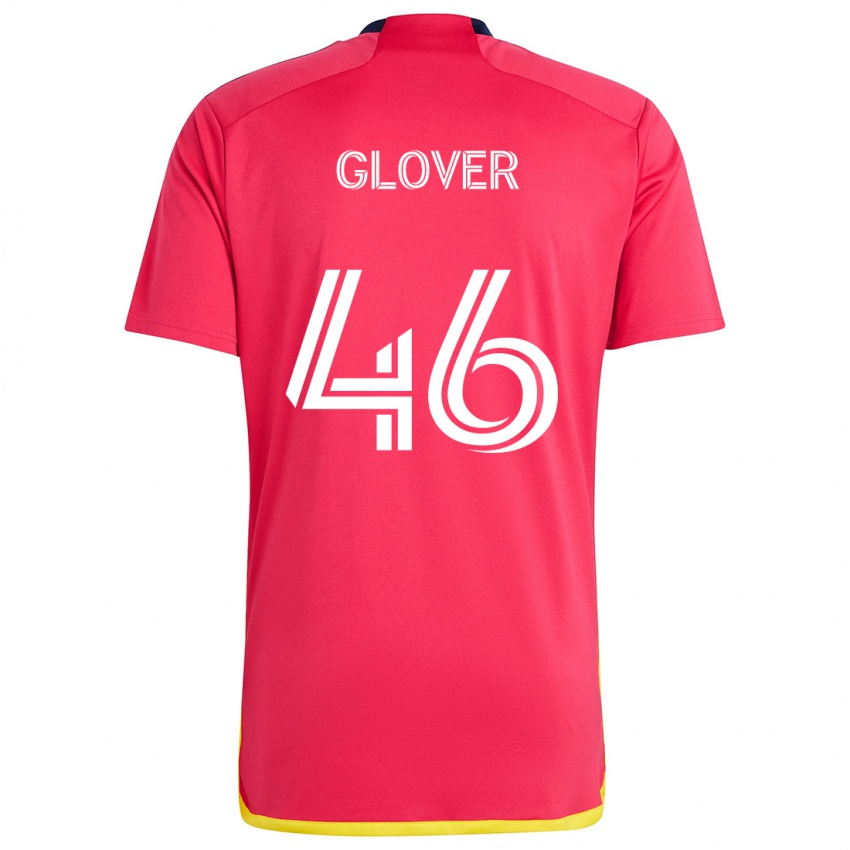 Niño Camiseta Caden Glover #46 Rojo Azul 1ª Equipación 2024/25 La Camisa Perú