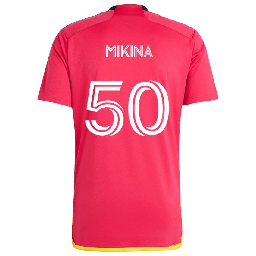 Niño Camiseta Gabriel Mikina #50 Rojo Azul 1ª Equipación 2024/25 La Camisa Perú