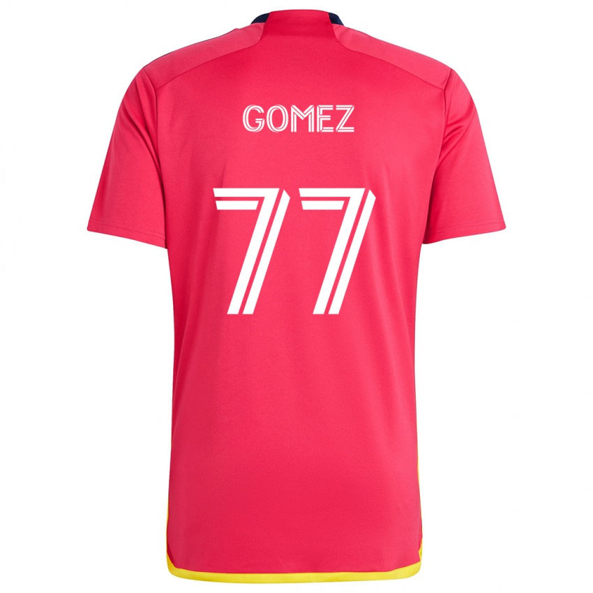 Niño Camiseta Sam Gomez #77 Rojo Azul 1ª Equipación 2024/25 La Camisa Perú