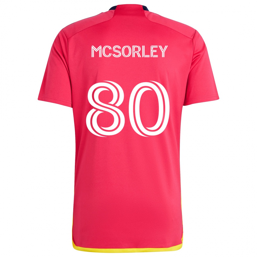 Niño Camiseta Brendan Mcsorley #80 Rojo Azul 1ª Equipación 2024/25 La Camisa Perú