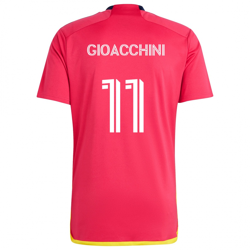 Niño Camiseta Nicholas Gioacchini #11 Rojo Azul 1ª Equipación 2024/25 La Camisa Perú