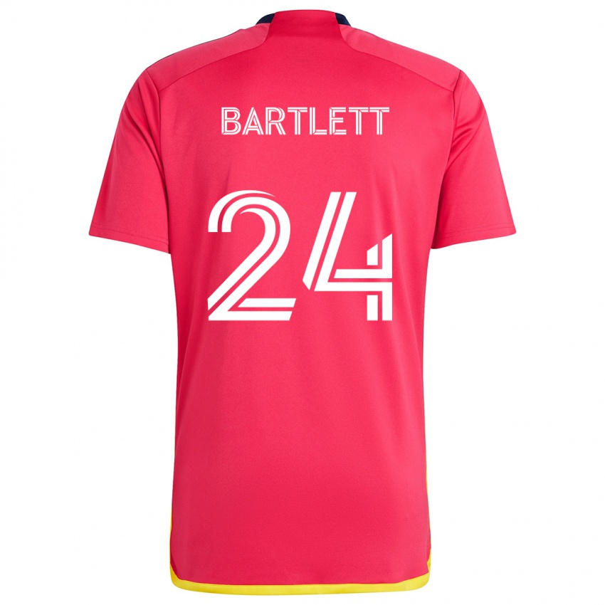 Niño Camiseta Lucas Bartlett #24 Rojo Azul 1ª Equipación 2024/25 La Camisa Perú