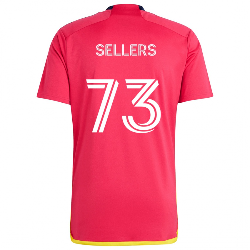 Niño Camiseta Braydon Sellers #73 Rojo Azul 1ª Equipación 2024/25 La Camisa Perú