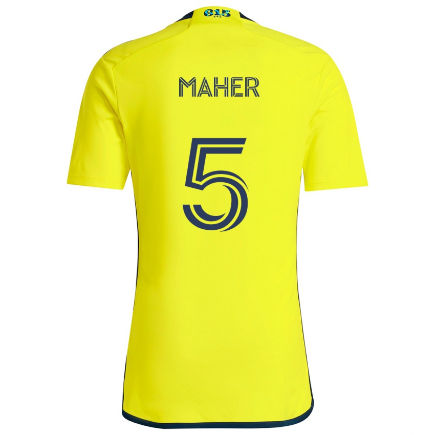 Niño Camiseta Jack Maher #5 Amarillo Azul 1ª Equipación 2024/25 La Camisa Perú