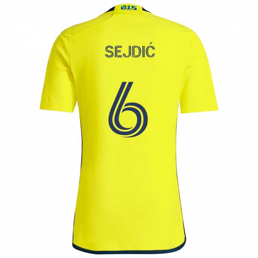 Niño Camiseta Amar Sejdić #6 Amarillo Azul 1ª Equipación 2024/25 La Camisa Perú