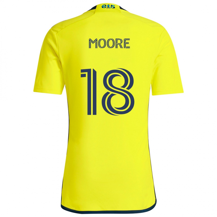 Niño Camiseta Shaq Moore #18 Amarillo Azul 1ª Equipación 2024/25 La Camisa Perú