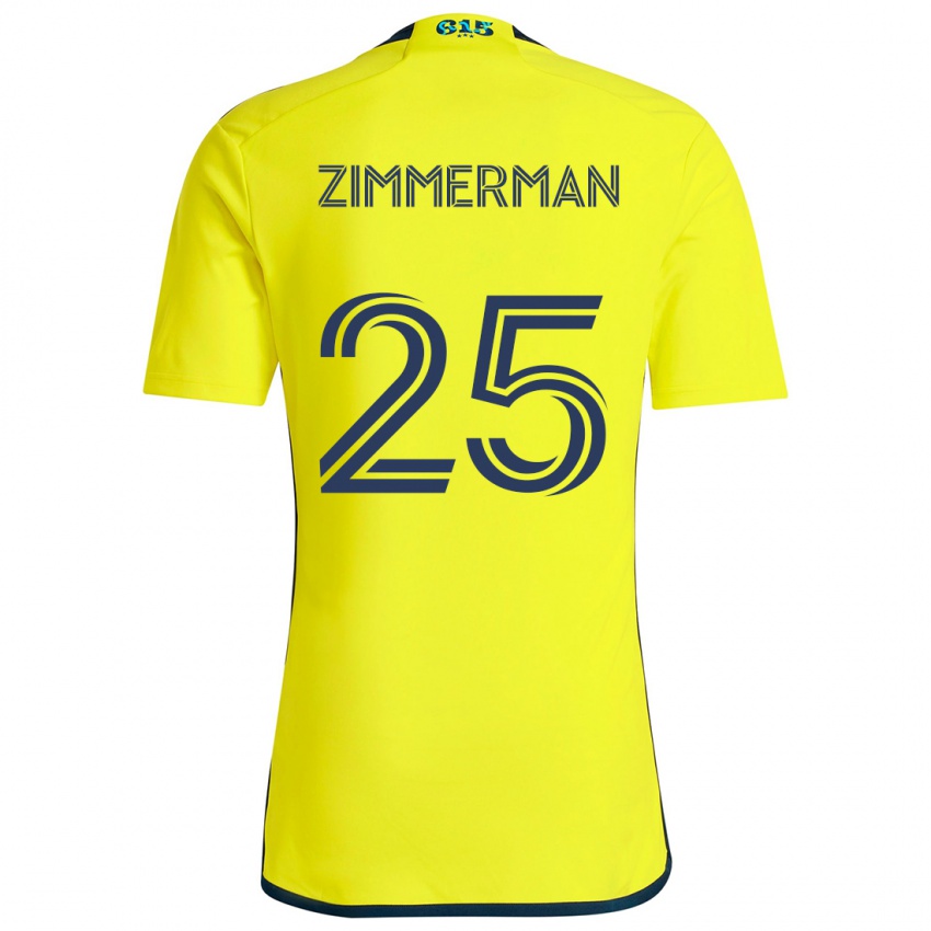 Niño Camiseta Walker Zimmerman #25 Amarillo Azul 1ª Equipación 2024/25 La Camisa Perú