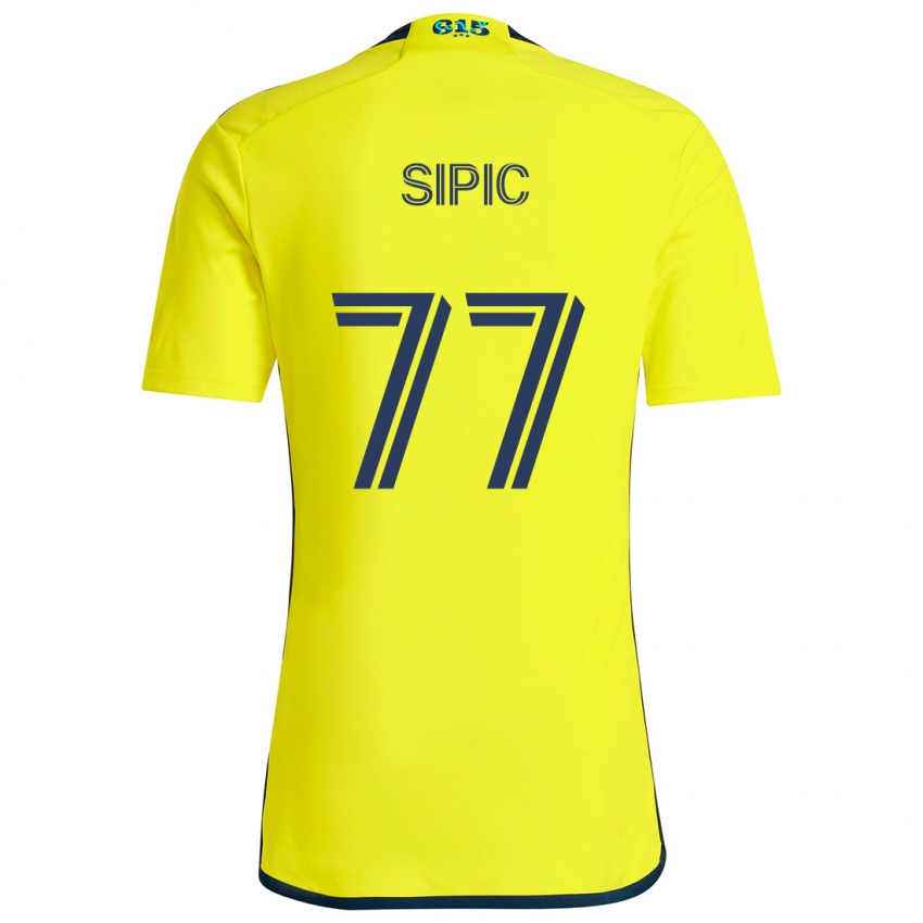 Niño Camiseta Adem Sipić #77 Amarillo Azul 1ª Equipación 2024/25 La Camisa Perú