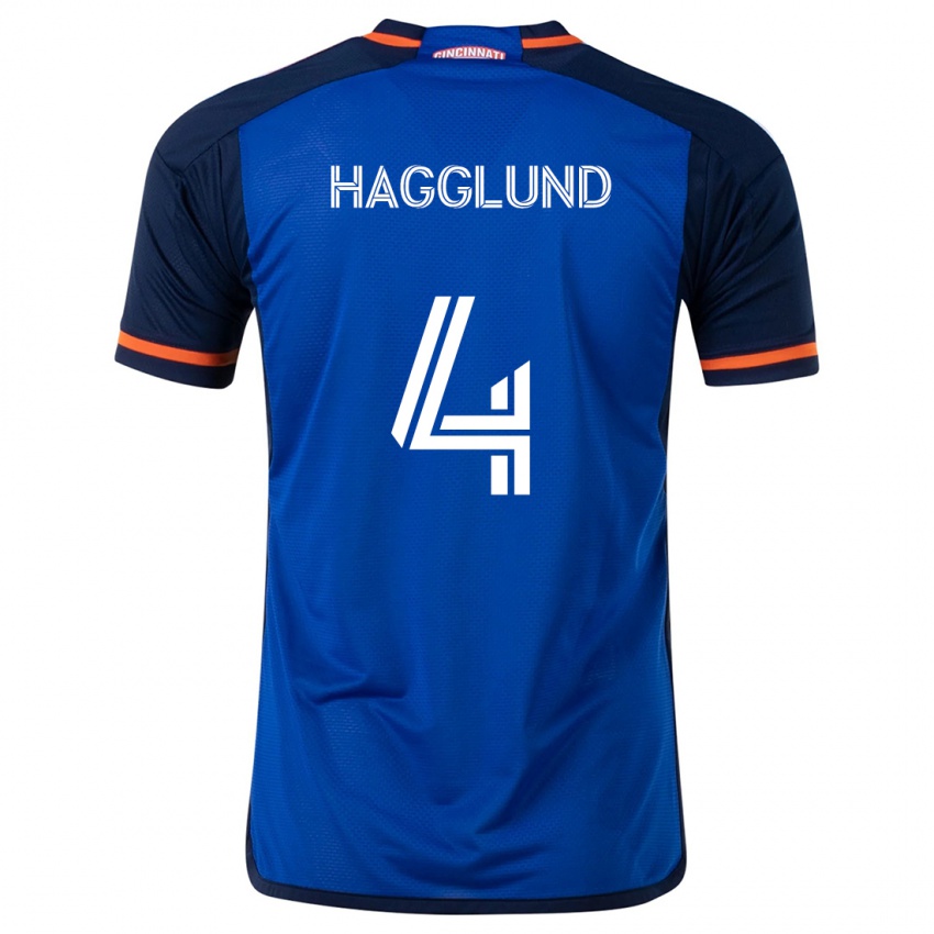 Niño Camiseta Nick Hagglund #4 Azul Blanco 1ª Equipación 2024/25 La Camisa Perú