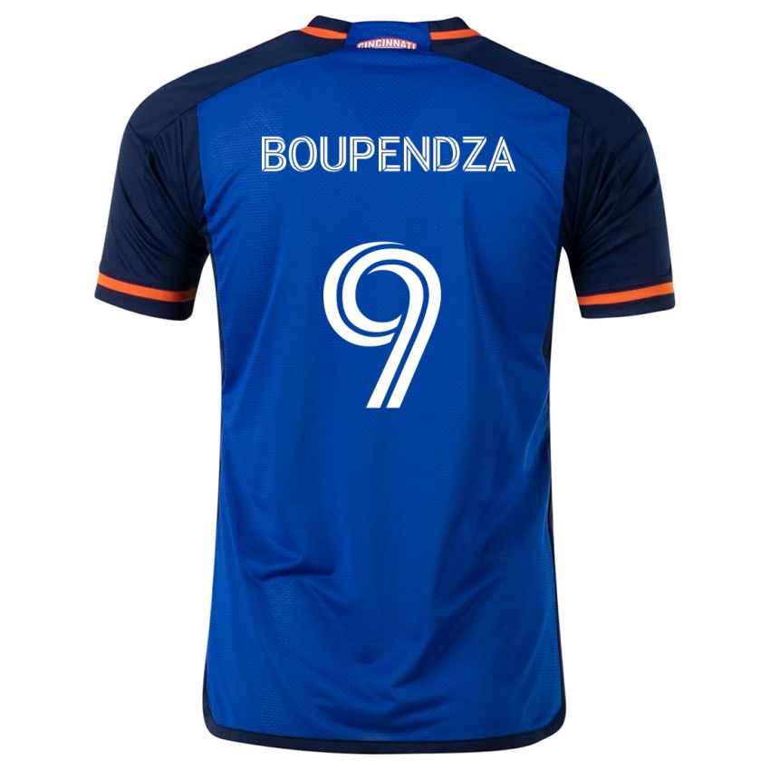 Niño Camiseta Aaron Boupendza #9 Azul Blanco 1ª Equipación 2024/25 La Camisa Perú