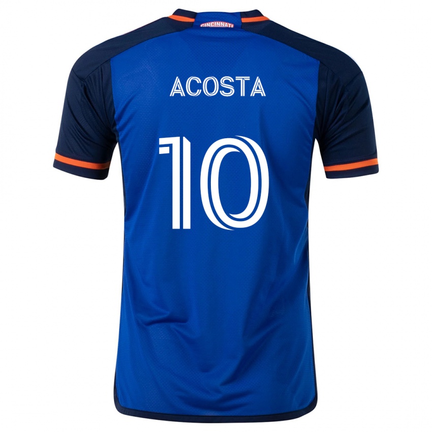 Niño Camiseta Luciano Acosta #10 Azul Blanco 1ª Equipación 2024/25 La Camisa Perú