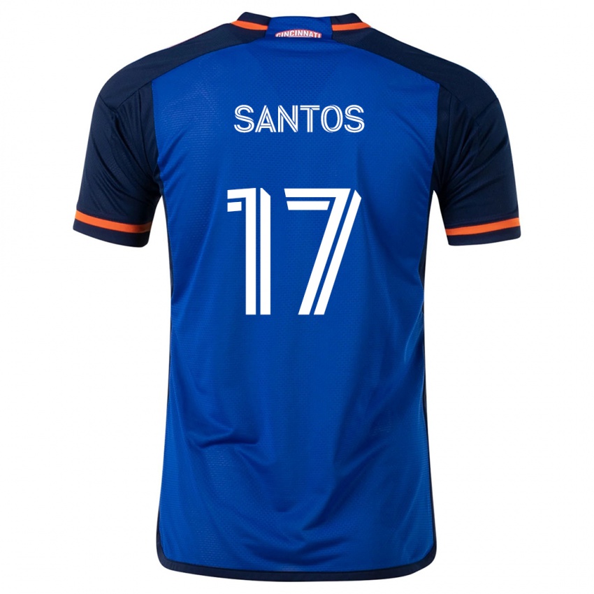 Niño Camiseta Sergio Santos #17 Azul Blanco 1ª Equipación 2024/25 La Camisa Perú