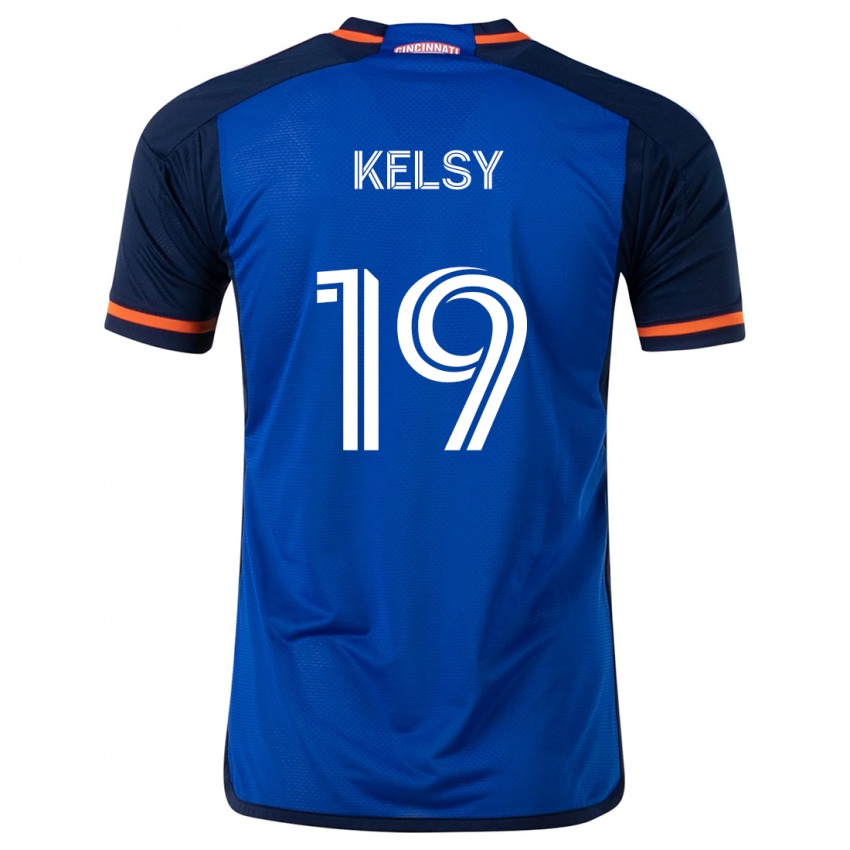 Niño Camiseta Kevin Kelsy #19 Azul Blanco 1ª Equipación 2024/25 La Camisa Perú