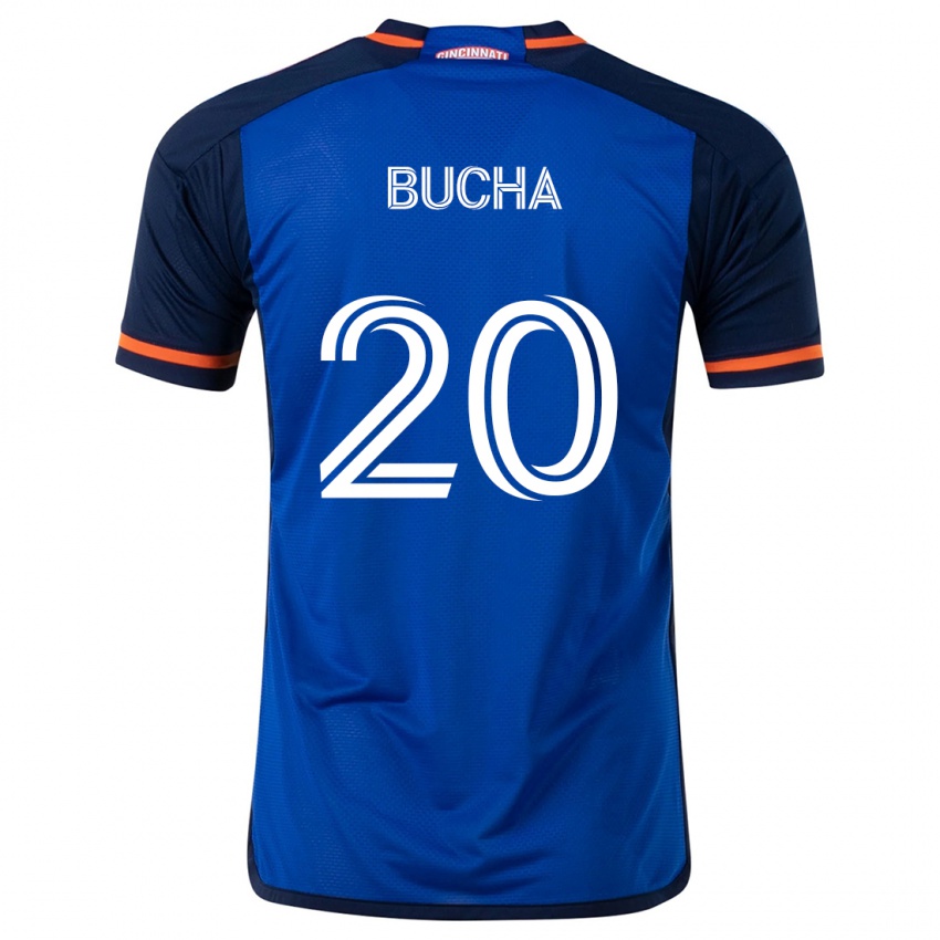 Niño Camiseta Pavel Bucha #20 Azul Blanco 1ª Equipación 2024/25 La Camisa Perú