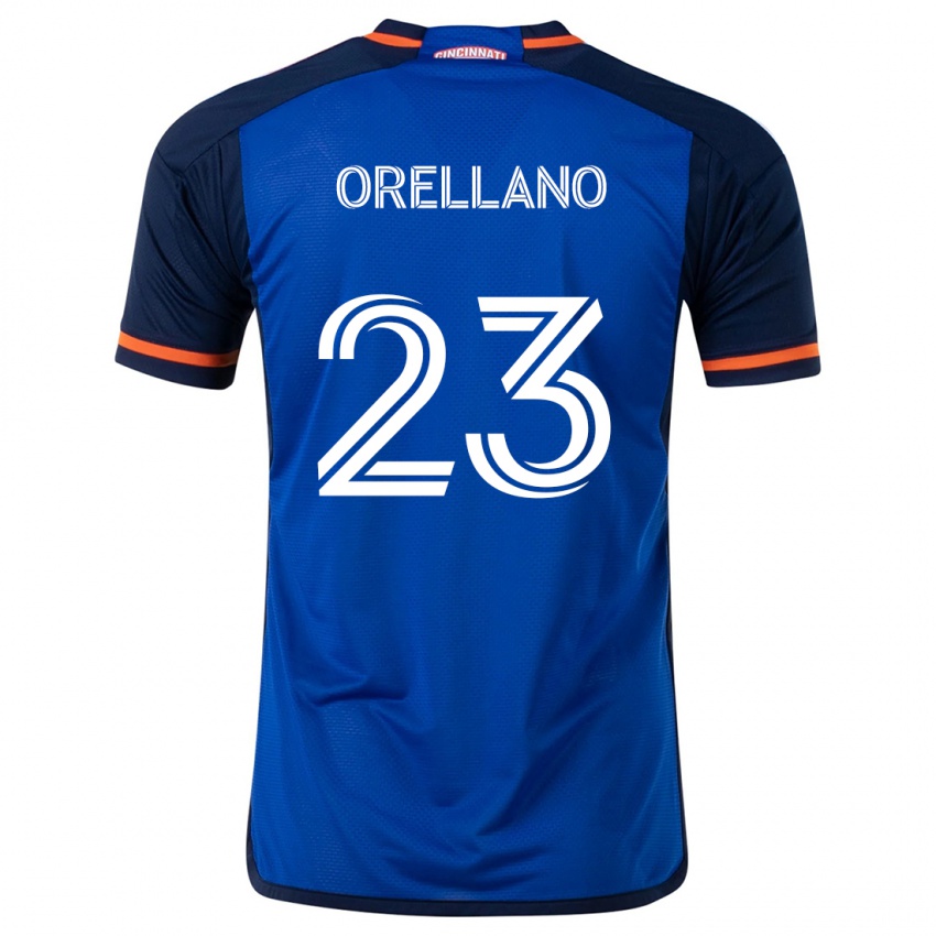 Niño Camiseta Luca Orellano #23 Azul Blanco 1ª Equipación 2024/25 La Camisa Perú