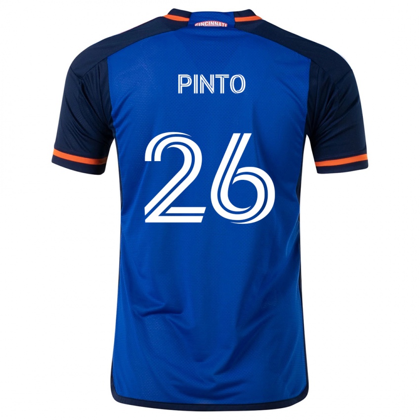 Niño Camiseta Malik Pinto #26 Azul Blanco 1ª Equipación 2024/25 La Camisa Perú