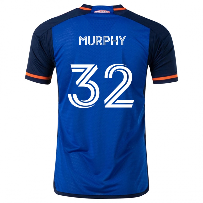 Niño Camiseta Ian Murphy #32 Azul Blanco 1ª Equipación 2024/25 La Camisa Perú