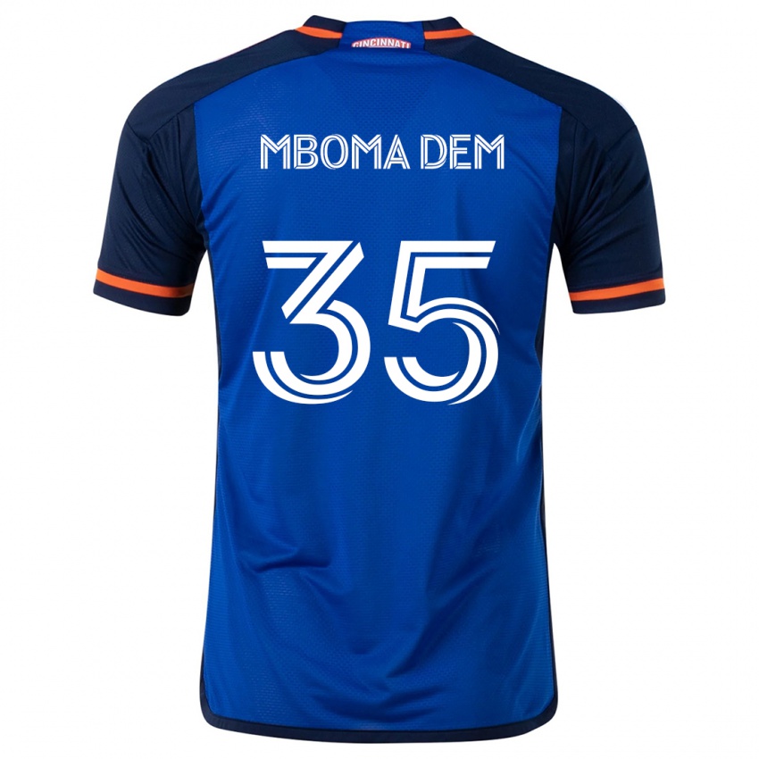 Niño Camiseta Kenji Mboma Dem #35 Azul Blanco 1ª Equipación 2024/25 La Camisa Perú