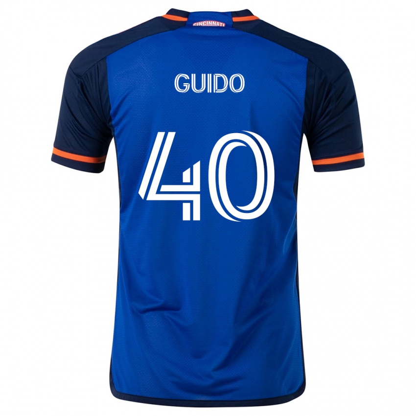 Niño Camiseta Alejandro Guido #40 Azul Blanco 1ª Equipación 2024/25 La Camisa Perú