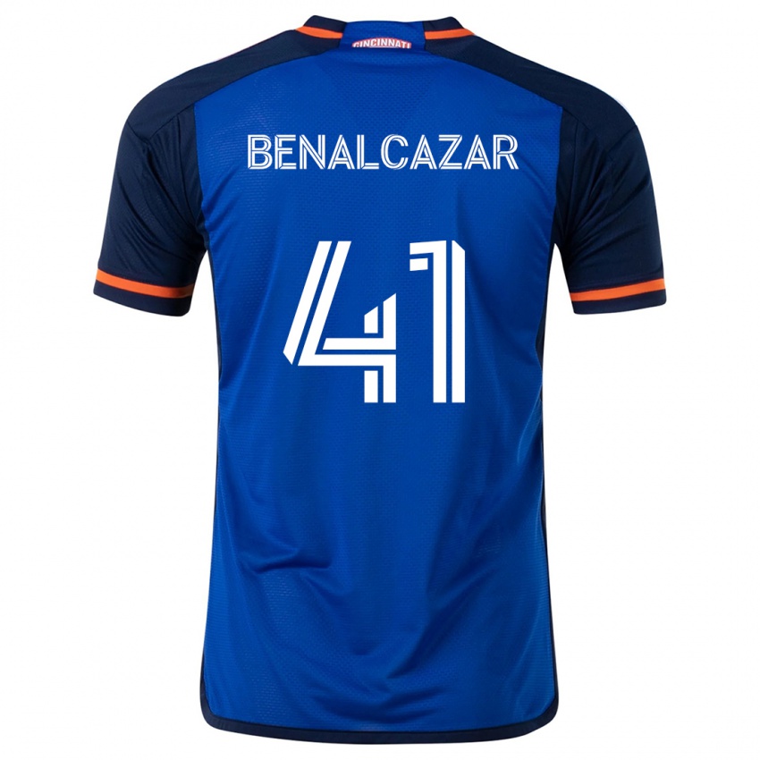 Niño Camiseta Nico Benalcázar #41 Azul Blanco 1ª Equipación 2024/25 La Camisa Perú