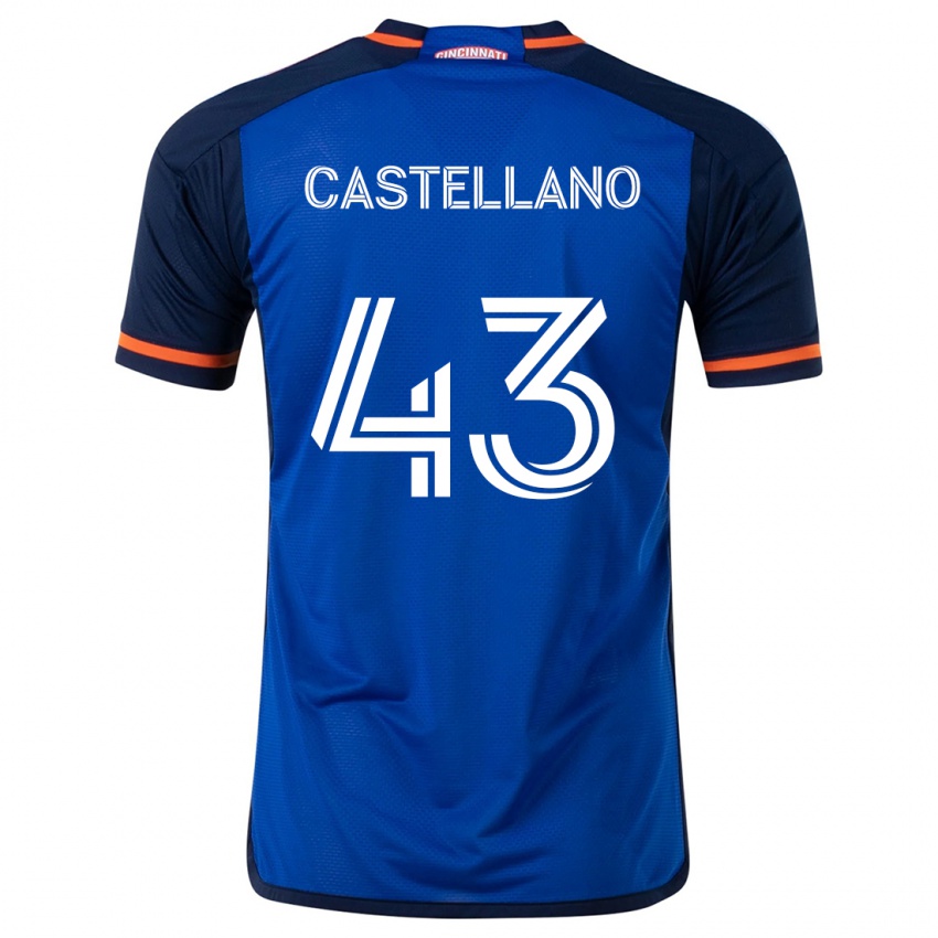 Niño Camiseta Jesús Castellano #43 Azul Blanco 1ª Equipación 2024/25 La Camisa Perú