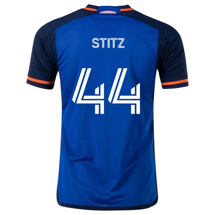 Niño Camiseta Ben Stitz #44 Azul Blanco 1ª Equipación 2024/25 La Camisa Perú